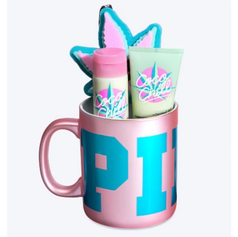 PINK VS Mug gif Set Mug Sponge Lotion Scrub